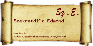 Szekretár Edmond névjegykártya